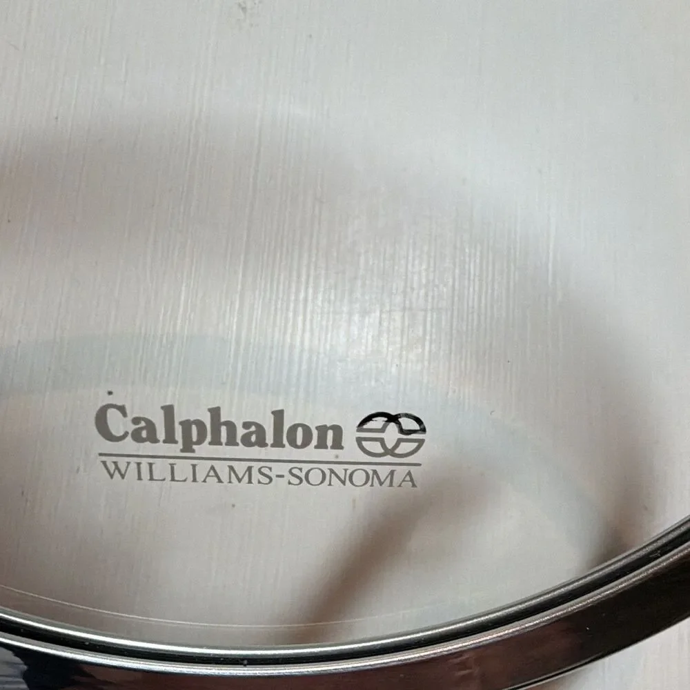Calphalon Williams Sonoma 8 in Glass Lid Stainless Steel Rim & Handle Round